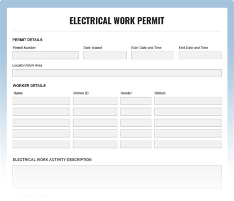 electrical work permit not working